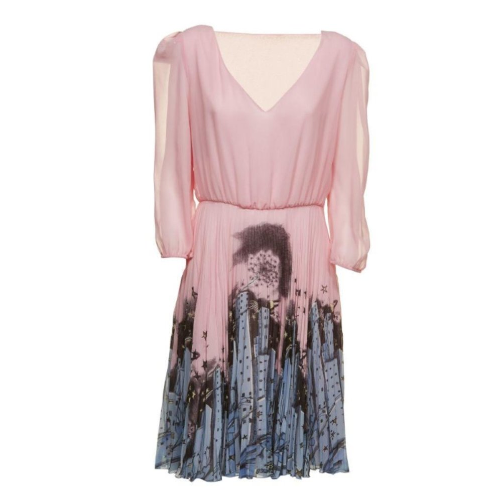 Authentic Pleated Midi Dress In Rosa Multicolor 46